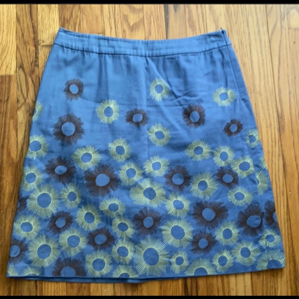 Boden Twill Embroidered Skirt